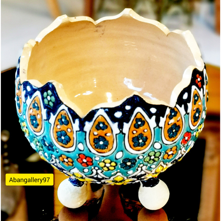 میوه خوری سه تکه مینا کاری