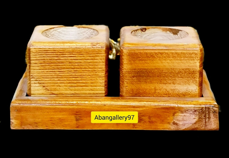 گلدان چوبی دو قلو