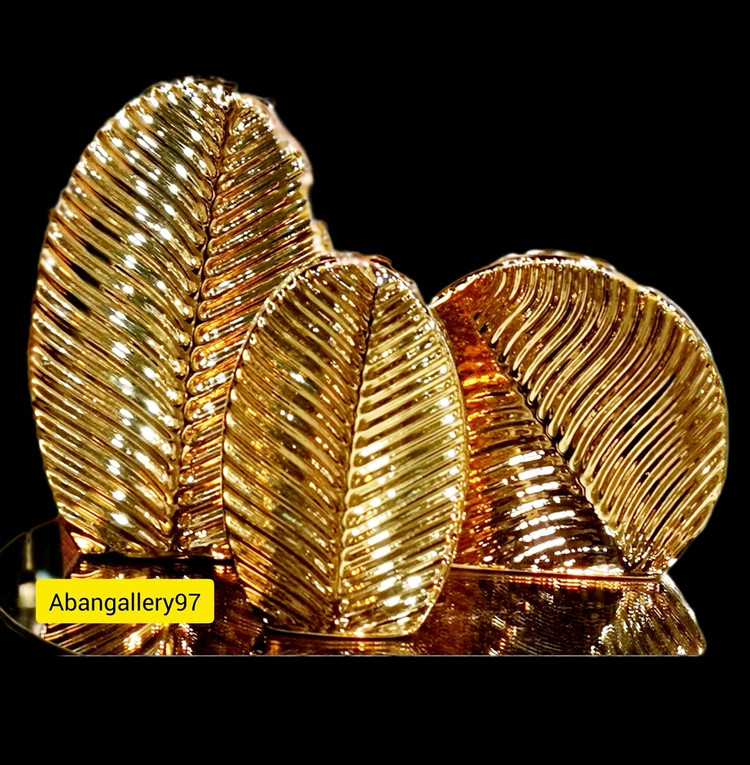 گلدان شیشه ای 3سایز برگی