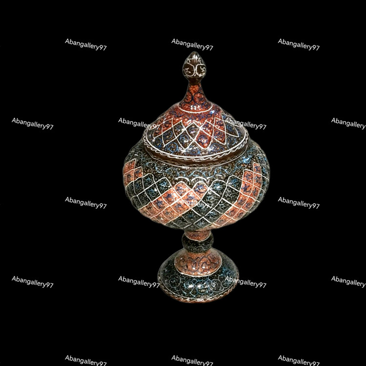 شکلات خوری مسی مینا کاری