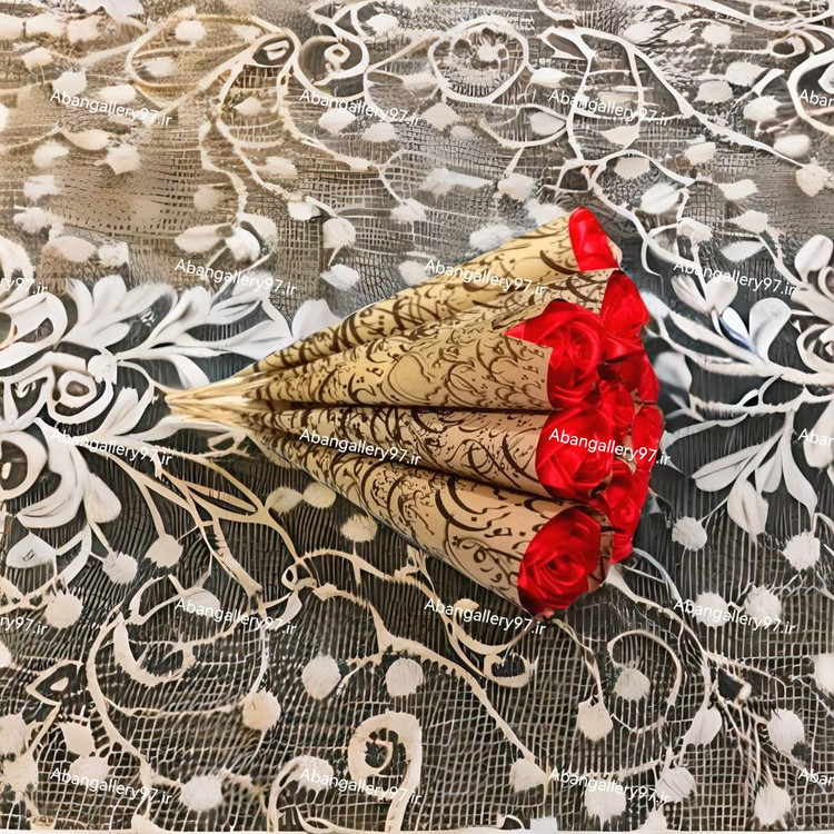 شاخه گل رز روبانی