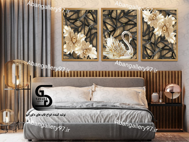 تابلو دکوراتیو سه تکه 60*40 درجه1