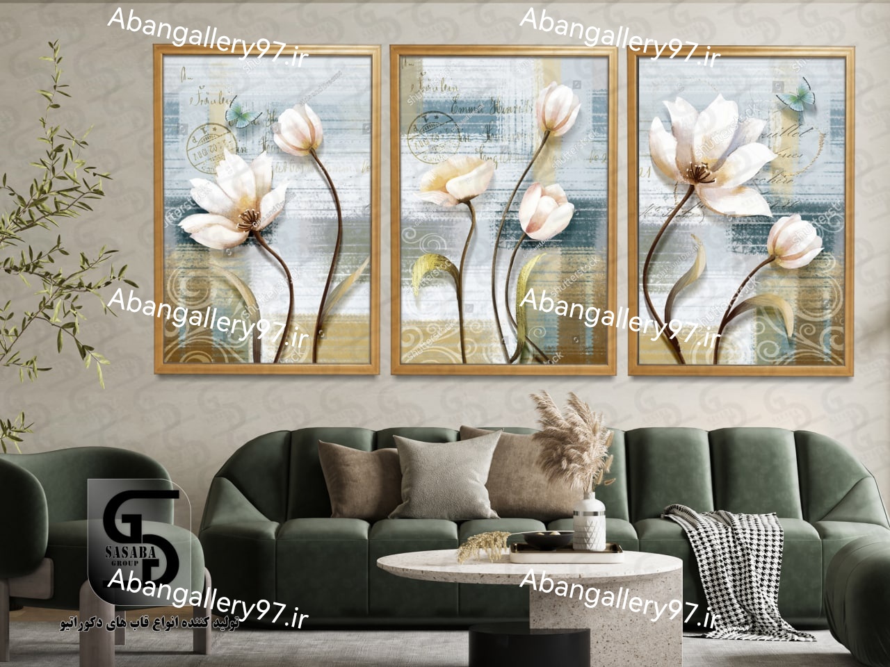 تابلو دکوراتیو سه تکه 60*40 درجه1