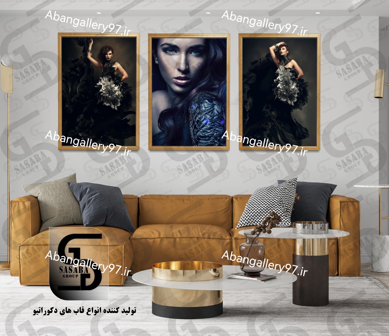 تابلو دکوراتیو سه تکه 60*40 درجه1