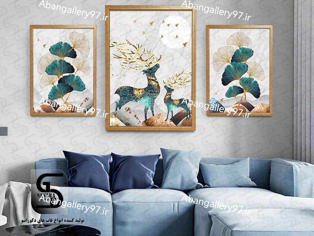تابلو دکوراتیو سه تکه یک60*40 دوعدد40*30 درجه1