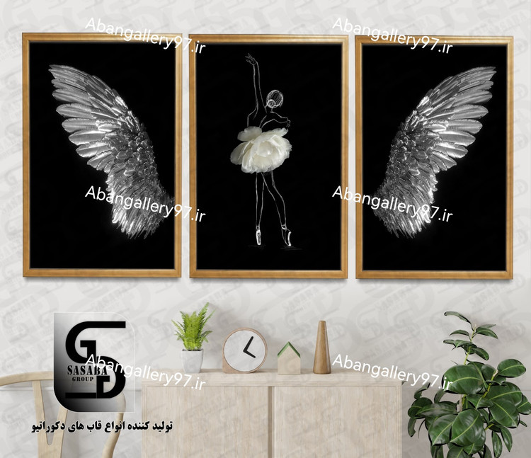 تابلو دکوراتیو سه تکه 40*30 درجه1
