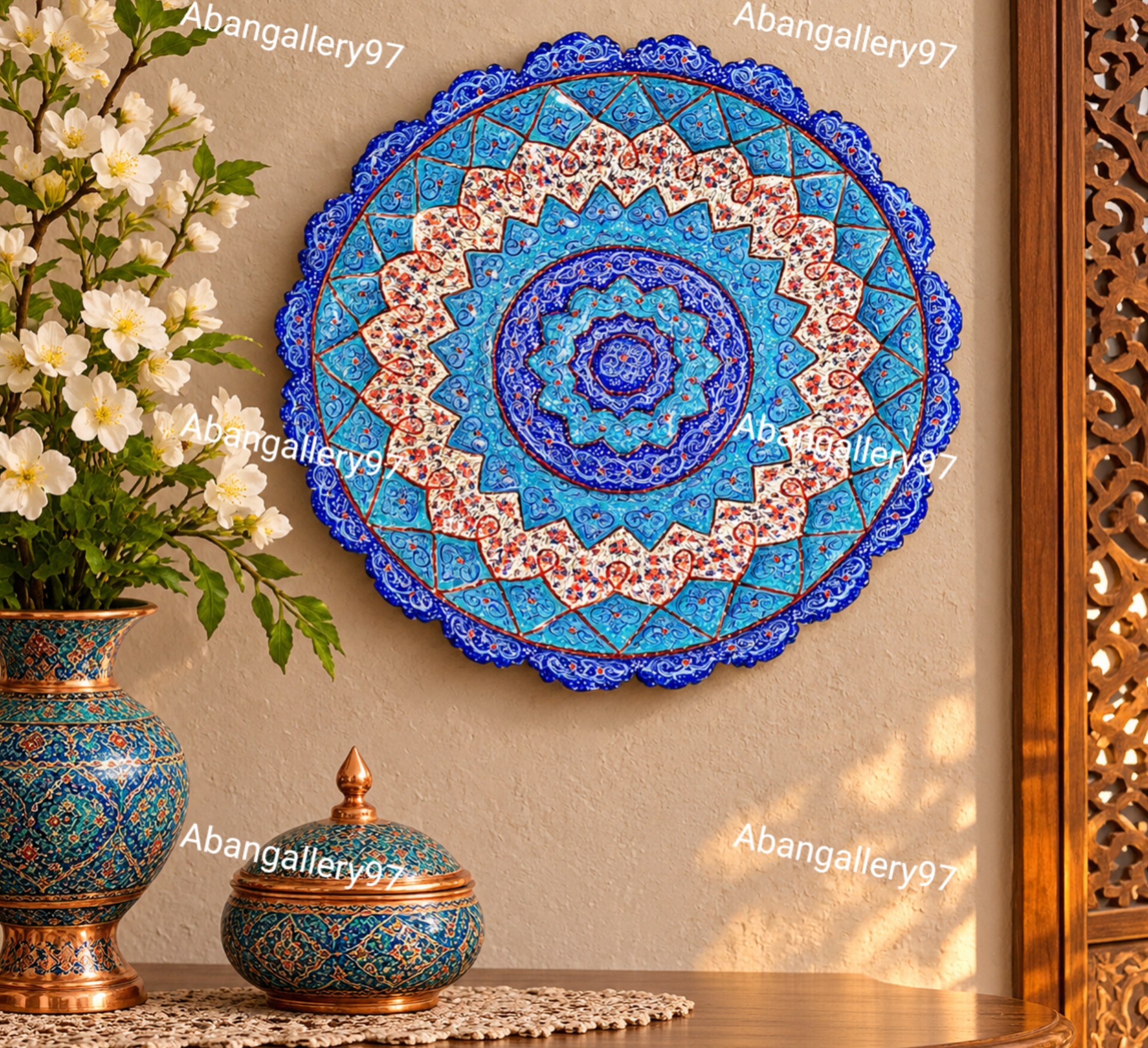 بشقاب میناکاری مس40