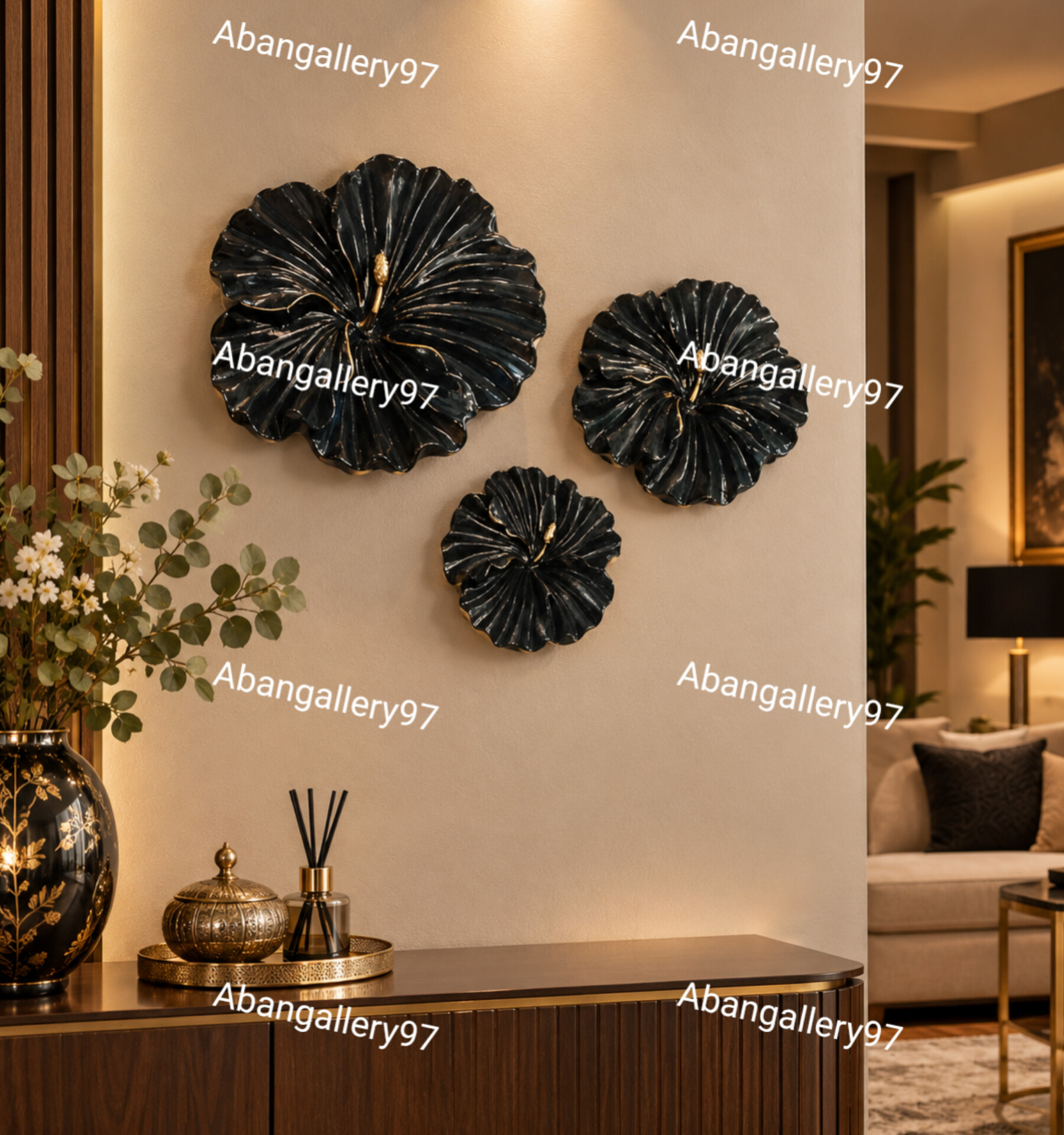گل سه سایز دکوراتیو