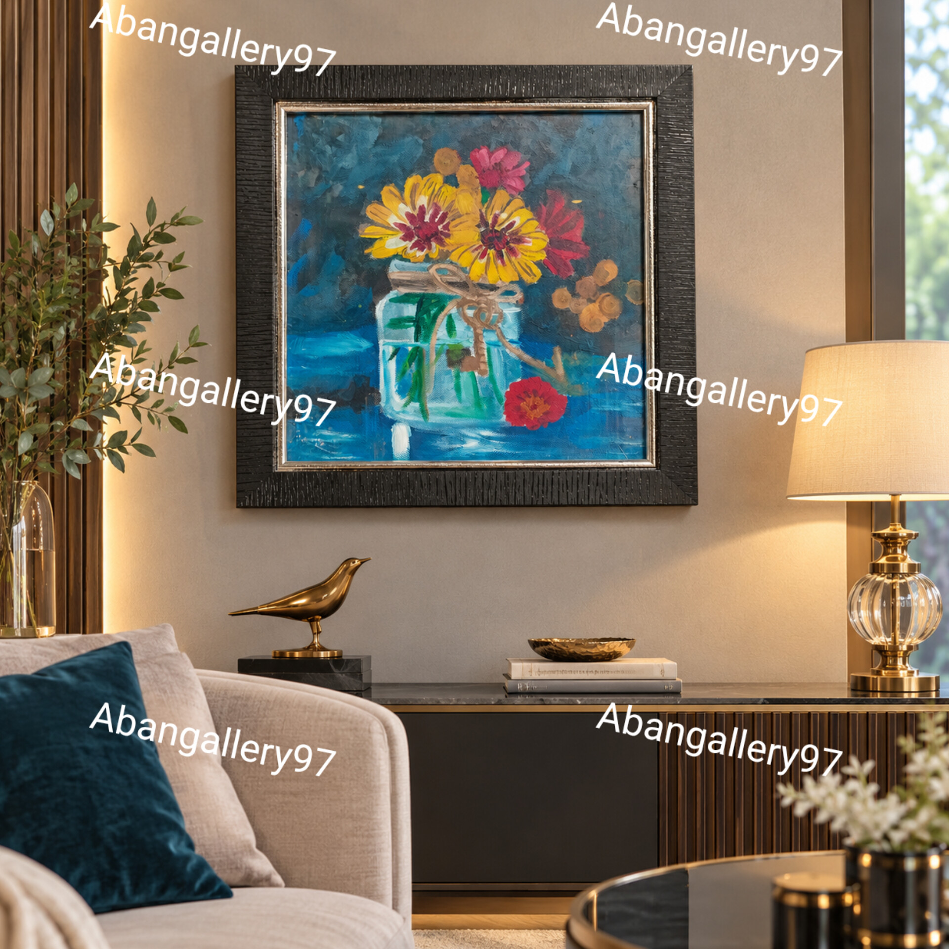 تابلو نقاشی 35*35 کار دست